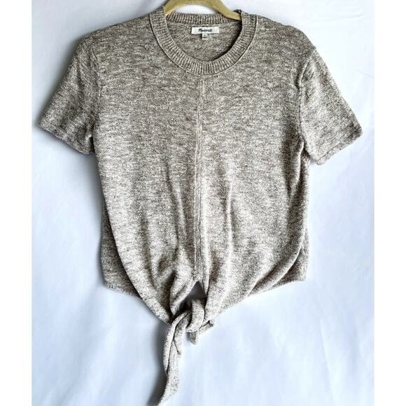 Madewell Women's Knot Front Sweater Size Small Soft Cream Beige Top - Picture 1 of 5